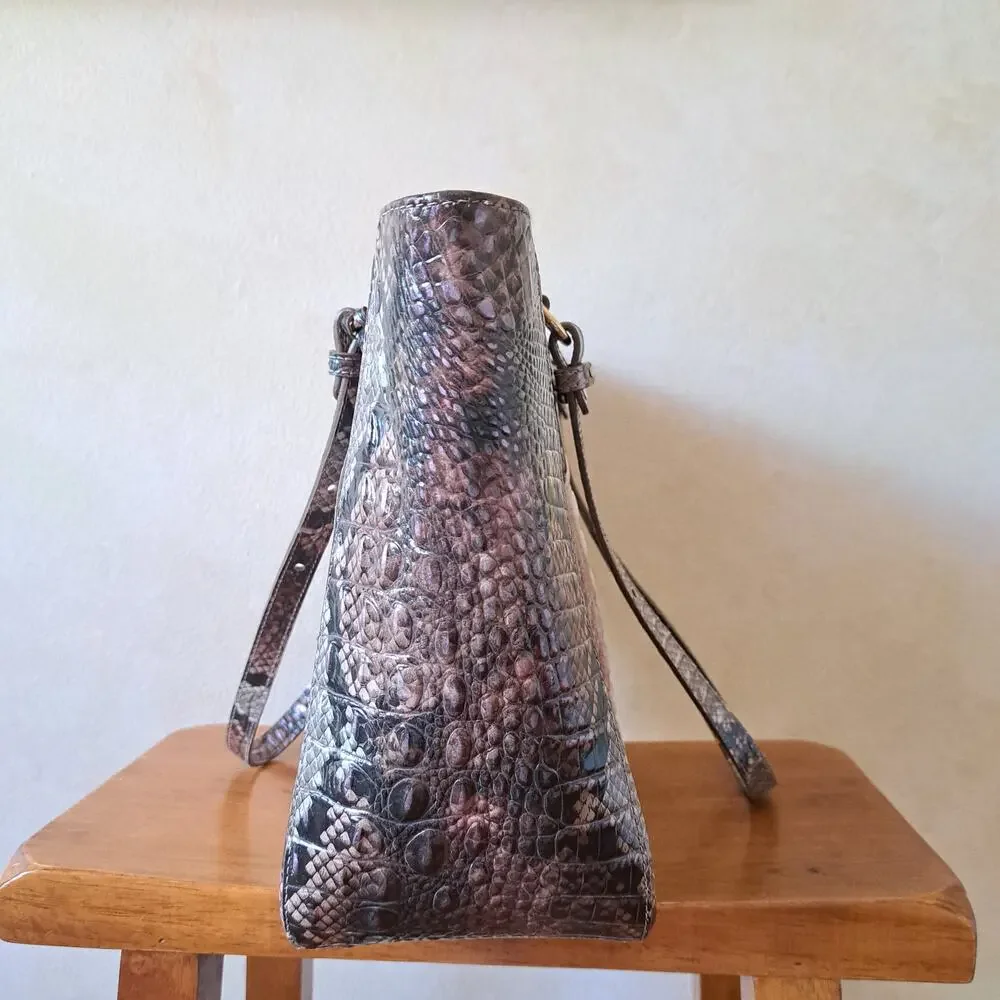 Brahmin Ashlee Tote Bag Diamondback Ombre Snake Crocodile Embossed Leather